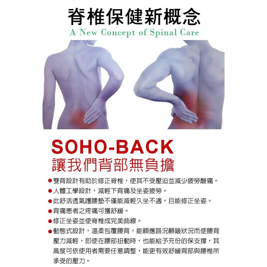 SOHO BACK 舒活透氣雙背墊 圖片 2